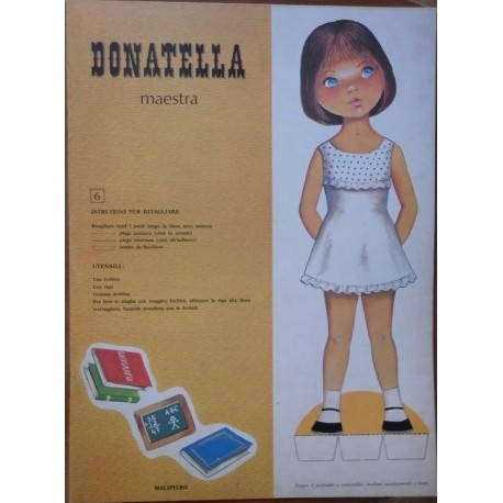 Malipiero bambola di carta Donatella maestra 1969